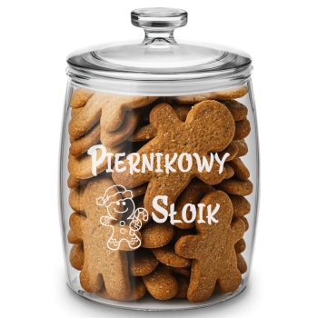 Słoik na Pierniki z Grawerem 3,8L Prezent Świąteczny Personalizowany Napis